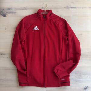 Adidas Soccer jacket Red Size XL Kids Mens Small  Climalite Pockets Zip up